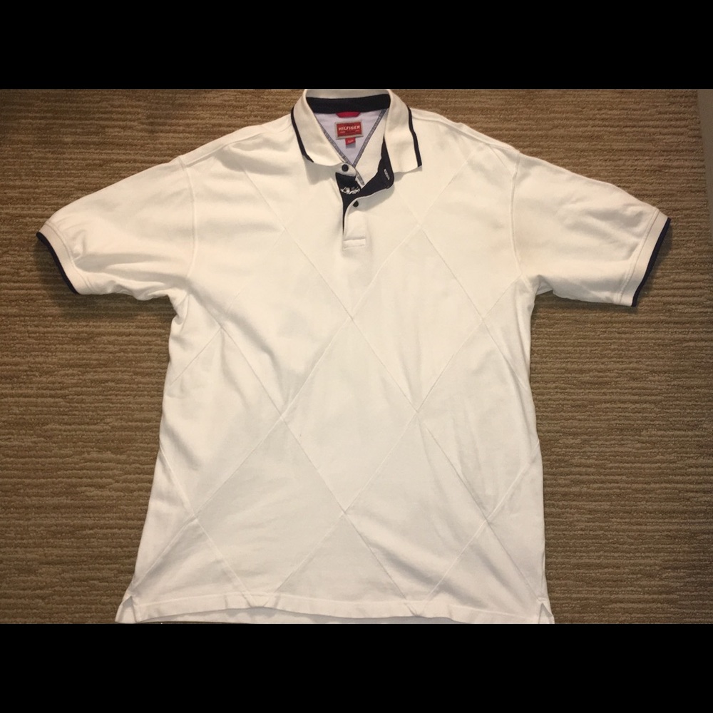 Tommy Hilfiger Denim White Mens SS Polo Sz XL